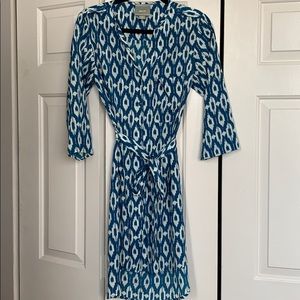 Maeve Silk Belted Ikat Dress
